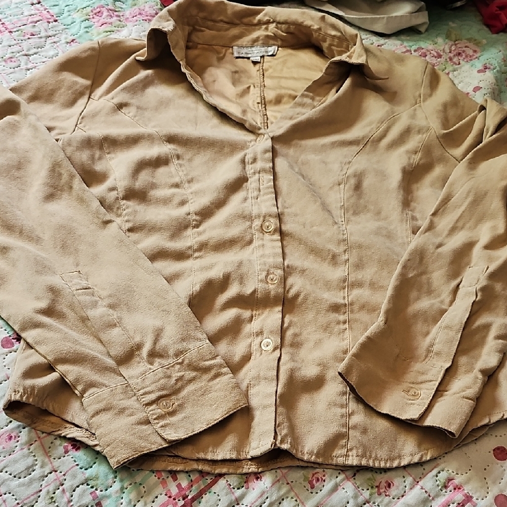 Elegant Tan Button Down Shirt